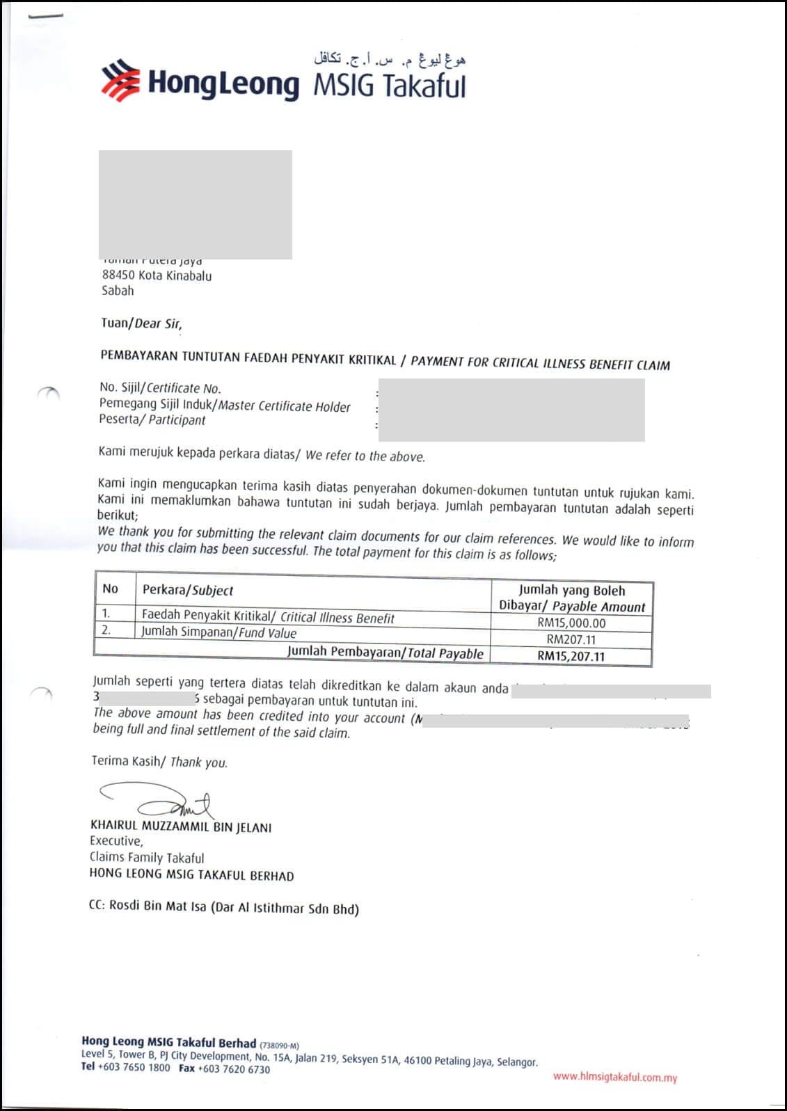 Rekod Tuntutan Takaful 8